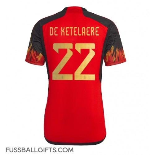 Belgien Charles De Ketelaere #22 Fußballbekleidung Heimtrikot WM 2022 Kurzarm